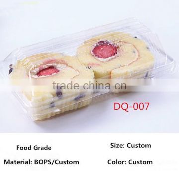Beautiful disposable transparent plastic cake/fruit/cookie box, small plastic food container.
