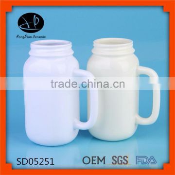 Hot Product wholesale CreamJar Ceramic mason jar,Jar Ceramic Mug
