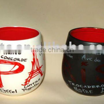 ceramic couple cup with spoon