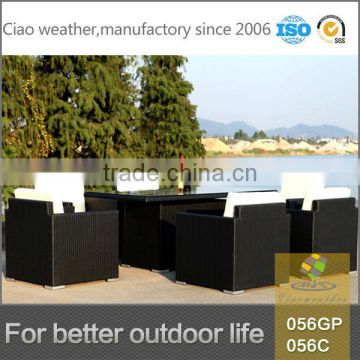 All weather outdoor 6 seater rattan garden dining table and chair set