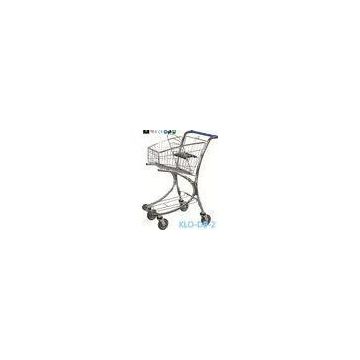 Chrome Plated Low Carbon Steel Airport Luggage Trolley Cart With Baby Seat 40L