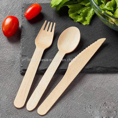 Disposable Customized Wooden Cutlery Set Wooden Fork Party Cutlery Set Disposable Wooden Fork
