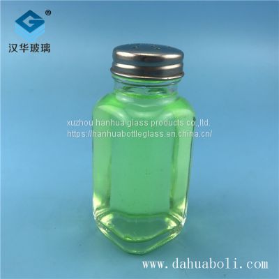 Wholesale 60ml square pepper glass bottle,Glass seasoning bottle manufacturer Salt and pepper glass bottle customized