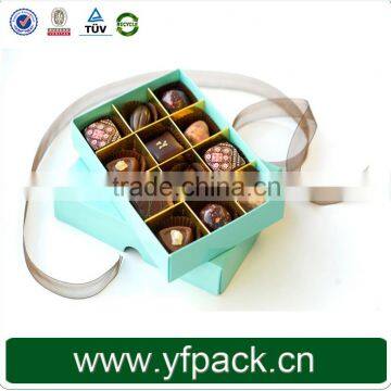 Delicate color chocolate cardboard box divided cardboard boxes