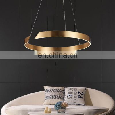 HUAYI High Performance Aluminum Golden Color Indoor Bedroom 45w Hanging Modern Acrylic LED Pendant Light