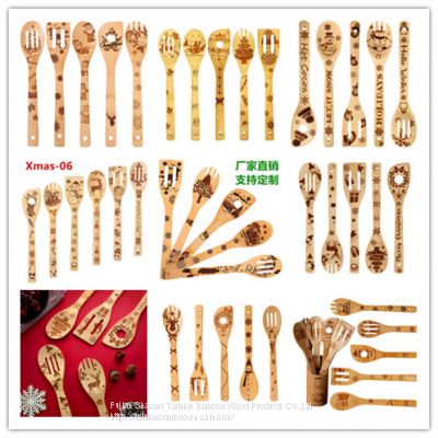 Christmas cooking tDeco kitchen bamboo cooking utensil set /Amazon from China
