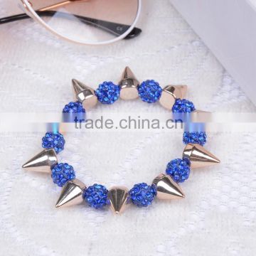 Fashion diamond with alloy silver rivets bracelets for women personality alloy bracelet