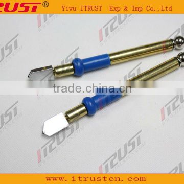 glass cutter with tungsten carbide scribing wheel tip and alloy handle