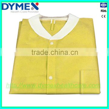 Yellow Medical Lab Coat with Knitted Cuff