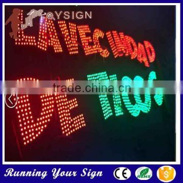 punching holes exposed led hotel advertisement board design