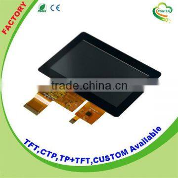 Multi touch 250cd/m2 4.3 inch lcd display module with FT5206