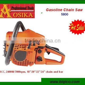 2014 new gasoline chain saw 5800 58cc yd58 with easy starter 2.4Kw/7500rpm HS84678100