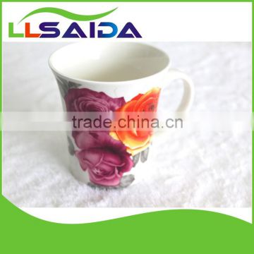 Ceramic mug with flower design saida custom enamel mug