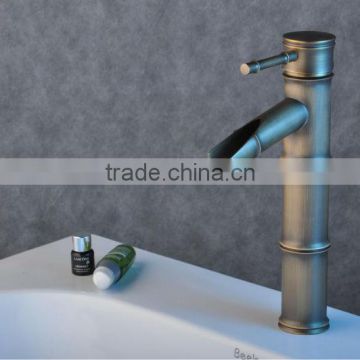 Antique Bamboo Design Brass Bronze Deck Mounted Basin Faucet/Tap QH0508BB