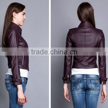 Ladies models leather jackets motobike style leather jacket