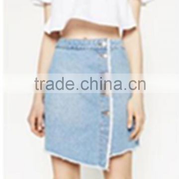 2016 wholesale ladies simple fancy jeans skirt