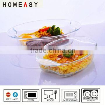 Oven to table clear glass microwavable food trays