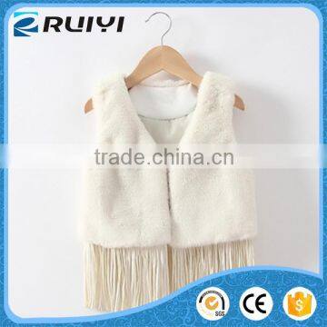 white faux fur vest kids soft fur clothes for sale