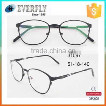 2015 China OEM new fashion metal optical frames black glasses
