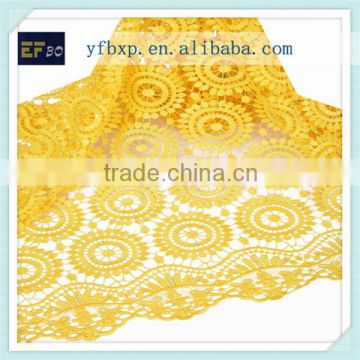 Best selling yellow cord lace african fabric nigerian styles wholesale guipure lace wedding dress top quality embroidery lace