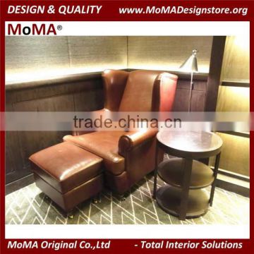 Luxury High End Furniture Hotel Single Leather Sofa Chair