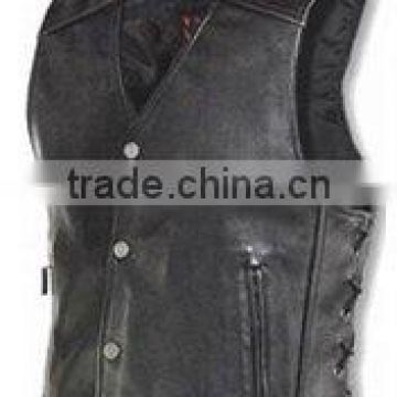 DL-1576 (Super Deal) Leather Vest in Cowhide Leather , Sports Wears