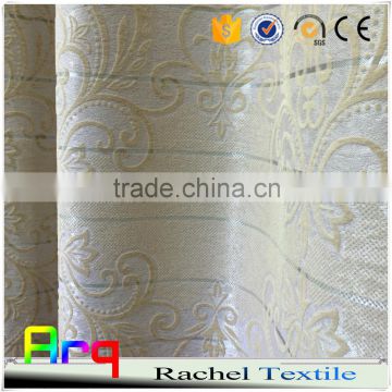 Plant flocked 100% polyester fabric for Middle east style African curtain 100% blackout livingroom/bedroom using