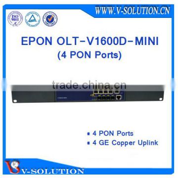 Best sell Compact Design Mini Size 4PON EPON OLT ONT Optic Fiber Networking Equipment Optical Line Terminal for FTTH Solution