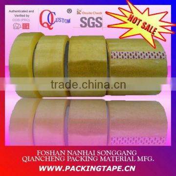 Clear tape with transparent BOPP film and yellowish water based glue for box sealing PT-48