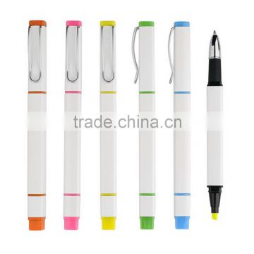 Novelty highlighter pens half highlighter half pen fluorescent marker