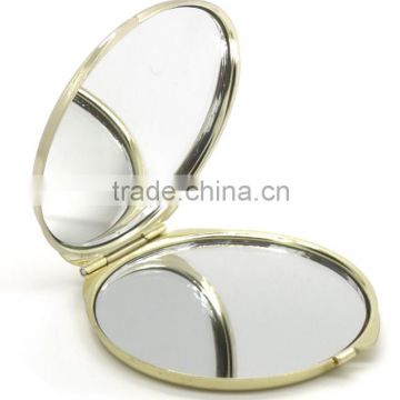 promotional custom double sided metal round pocket mirror