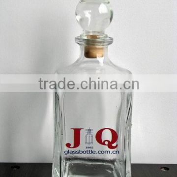 700ml clear glass vodka bottle with glass stopper