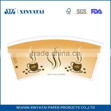 China leading factory wholesale waxed customer logo printed fan for coffee cup making