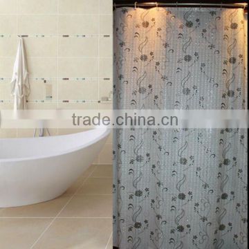 plastic clear pvc printed 72*72" shower curtains