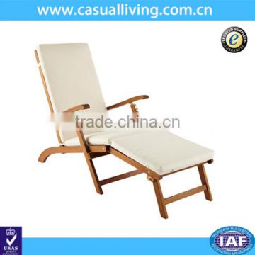 Outdoor folding wooden beach pool sun lounger chaise lounge chair