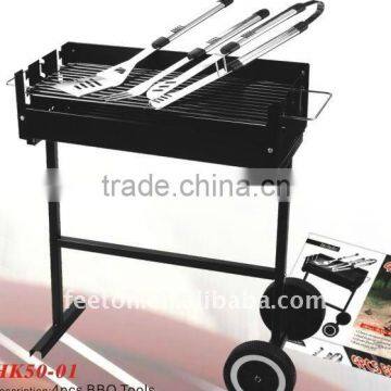 backyard pulley bbq grill with barbecue tools set