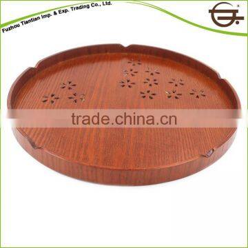 wholesale custom luxury lap round wood serving tray