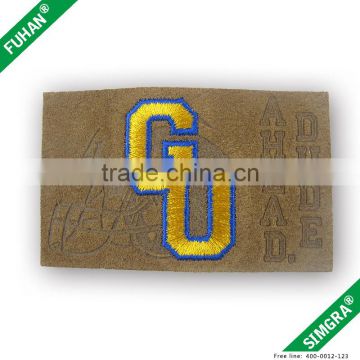 Supply newest fashionable design Embroidery Logo leather labels