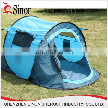 Single Layer Boat Shape Cheap Blue Pop Up Tent For 2 Person