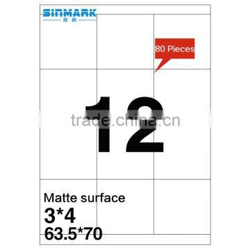 SINMARK Matte surface 64mm*70mm release paper for sticker