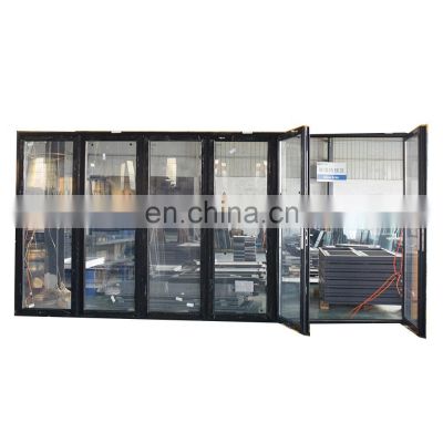 Factory direct supply high quality 6 panel huge exterior patio aluminum sliding bi-folding glass doors
