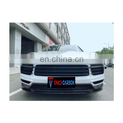 Military Quality Hot Sale Style Front Bumper Lip 100% Dry Carbon Fiber Material For Porsche Cayenne 9Y0