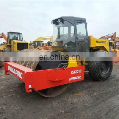 Used Dynapac CA301 D Road Construction Machinery Single Drum Vibratory Road Roller Compactor Three Wheel Vibratory Smooth Roller