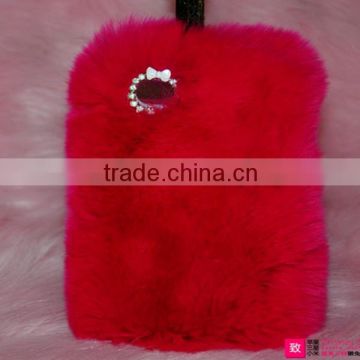Luxury Winter Warm Rabbit Fur Back Case for iPhone 4 4s ,for iPhone 4 Fur ases