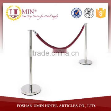 Flat Top Stainless Steel Queue Barrier Rope Stanchions