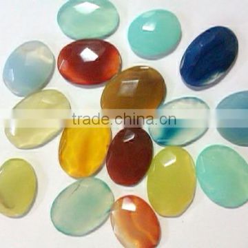 Faceted Onyx Gemstone Loose Cabochons