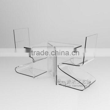 Organic glass dining table,customized clear acrylic office table