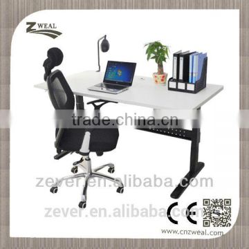Handle cranked sit-stand office desk