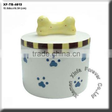 pretty bone shaped ceramic pet bowl feeder