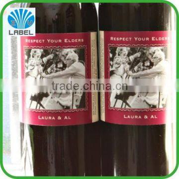 Roll adhesive wine label for custom cheap wine label